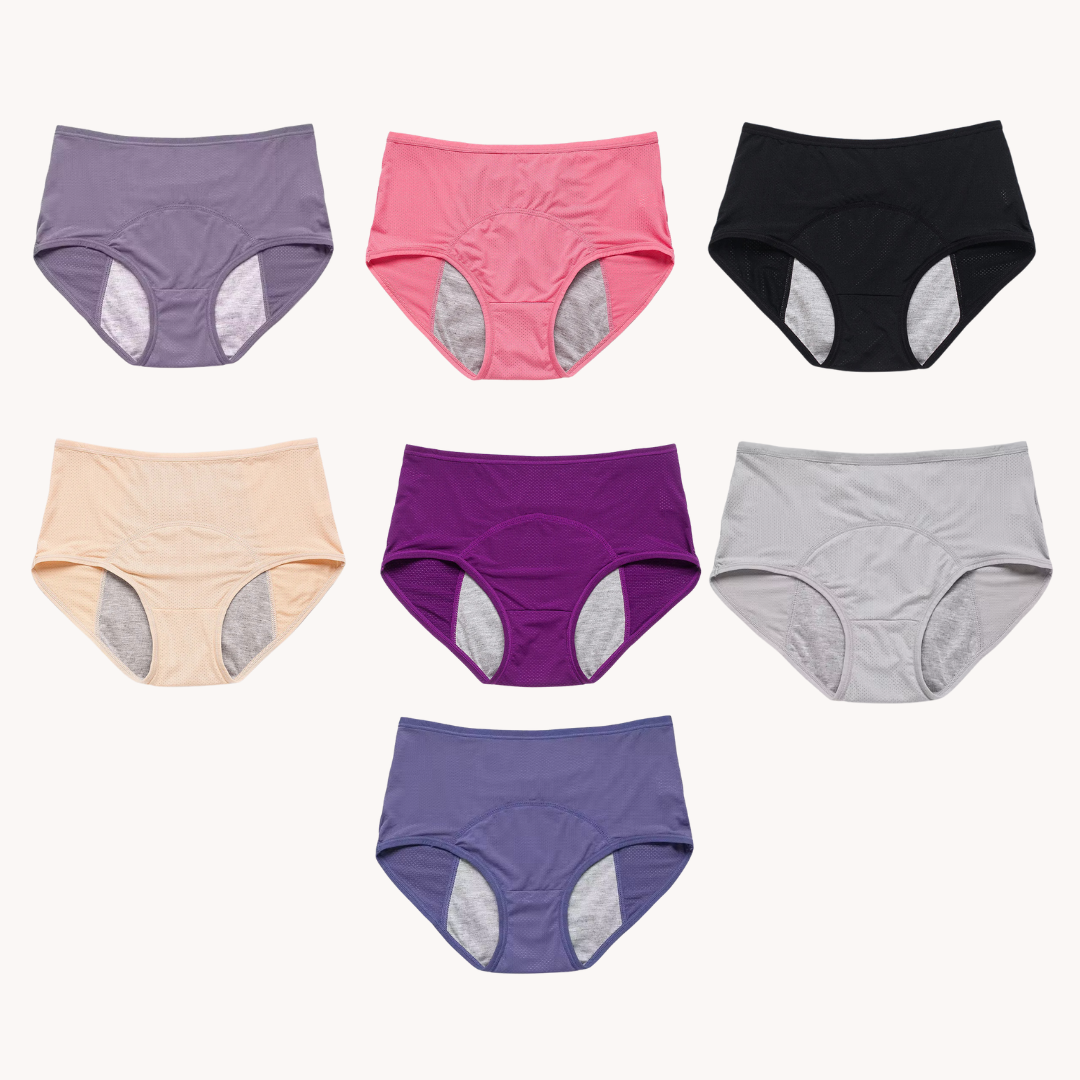 Lot 7 culottes d'incontinence Julie Flux modéré + 1 sac de lavage offert 🎁